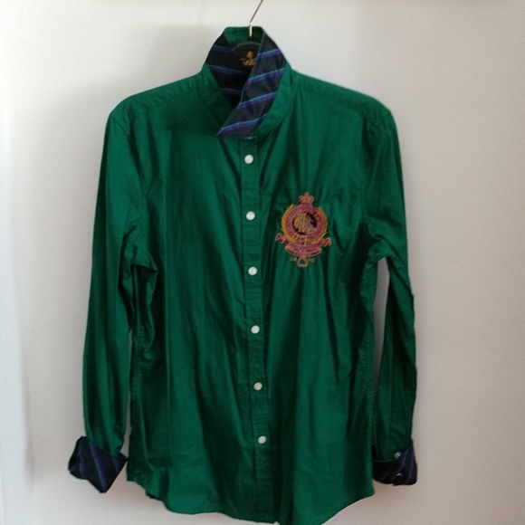 RL COLLAR VIEW Beautifully Embroidered Ralph Lauren Insignia Nearly New SHIRT - Picture 3 of 5